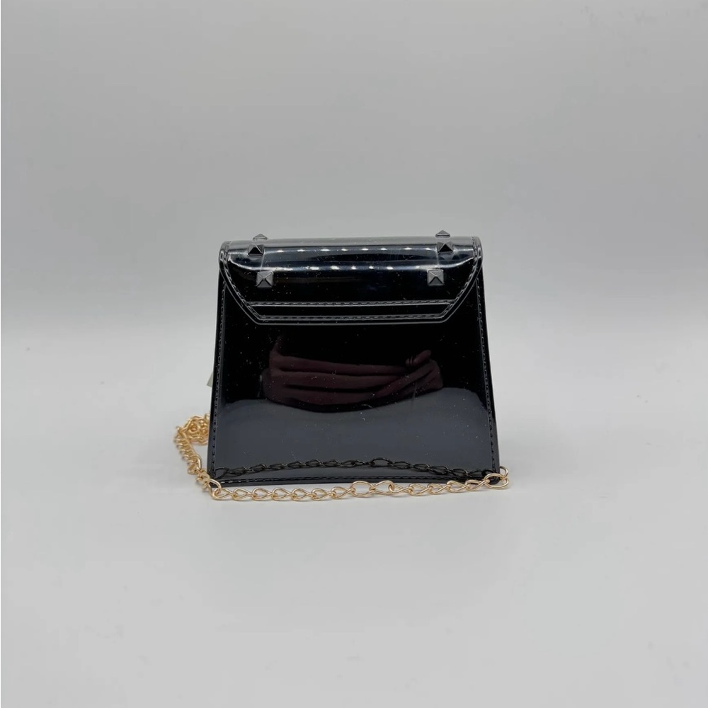 Elegant Black Studded Miniature Handbag - Picture 2 of 2